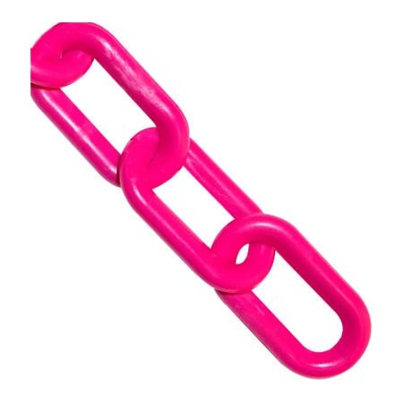 Mr. Chain Plastic Chain, 3/4in Link, 100'L, HDPE, Safety Pink